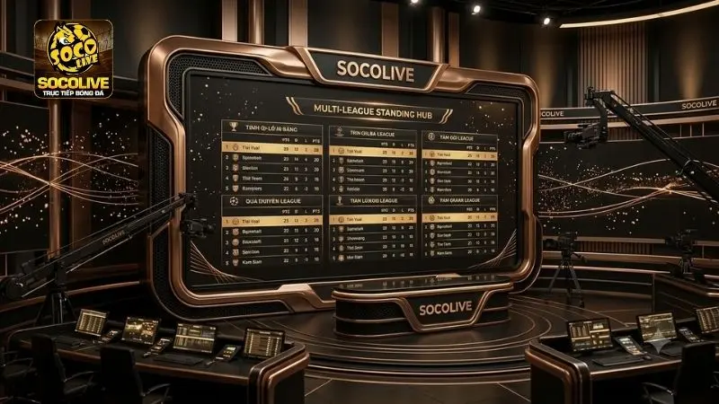 Bảng xếp hạng bóng đá hôm nay của các giải đấu lớn trên Socolive TV